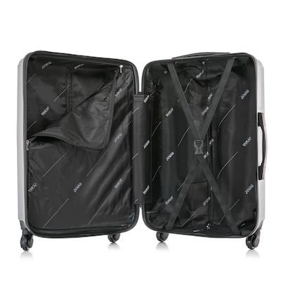 DUKAP Discovery 29.52" Hardside Suitcase, 4-Wheeled Spinner, TSA Checkpoint Friendly, Silver (DKDIS00L-SIL)