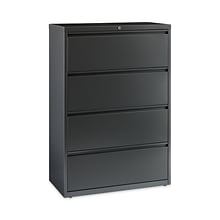 Hirsh Industries® Lateral File Cabinet, 4 Letter/Legal/A4-Size File Drawers, Charcoal, 36 x 18.62 x