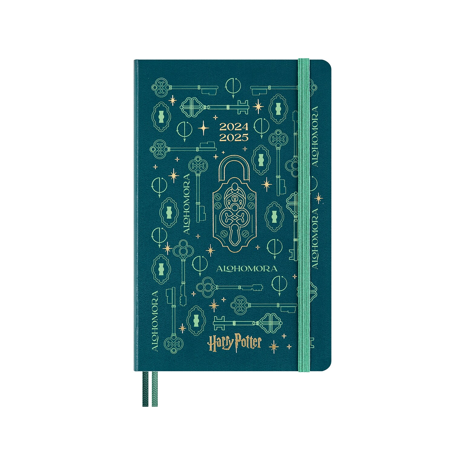 2024-2025 Moleskine Limited Edition Harry Potter Alohomora 5 x 8.25 Academic & Calendar Weekly Planner, Pine Green