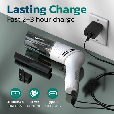 Purely C50 70W Small Portable Wireless Vacuum Cleaner Air Duster, Black (PKBVC50)