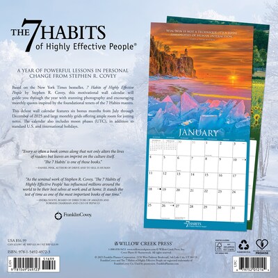 2026 Willow Creek 7 Habits of Highly Effective People 12 x 12 Monthly Wall Calendar (49723X)
