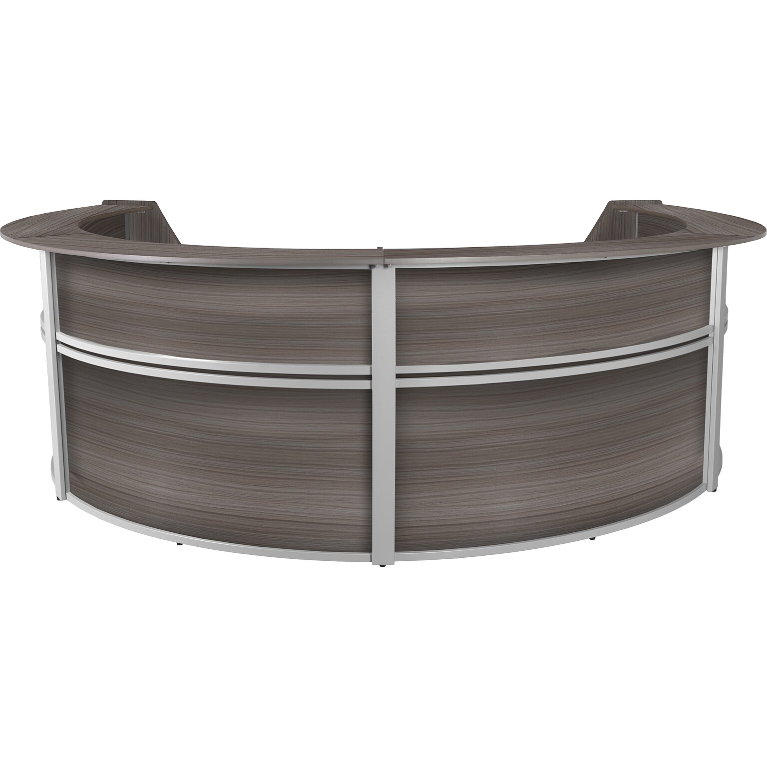 Regency Marque 142W Curved Reception Desk Workstation, Driftwood Gray (77294GY)