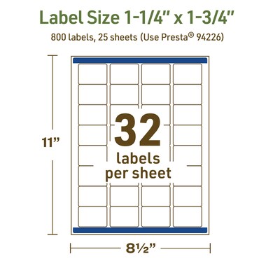 Avery Dissolvable Rectangle Multipurpose Labels, 1.25" x 1.75", Off-white, 800/Pack (94226)