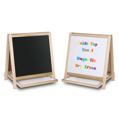 Flipside Dry-Erase Two-Sided Easel, Wood Frame, 19.5 x 18 (17406)
