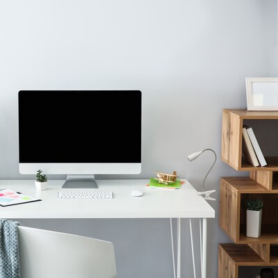 Creekwood Home Sleek Essentials 17.25" Adjustable Basic Clip On LED Light with Flexible Gooseneck, White (CWD-1007-WH)