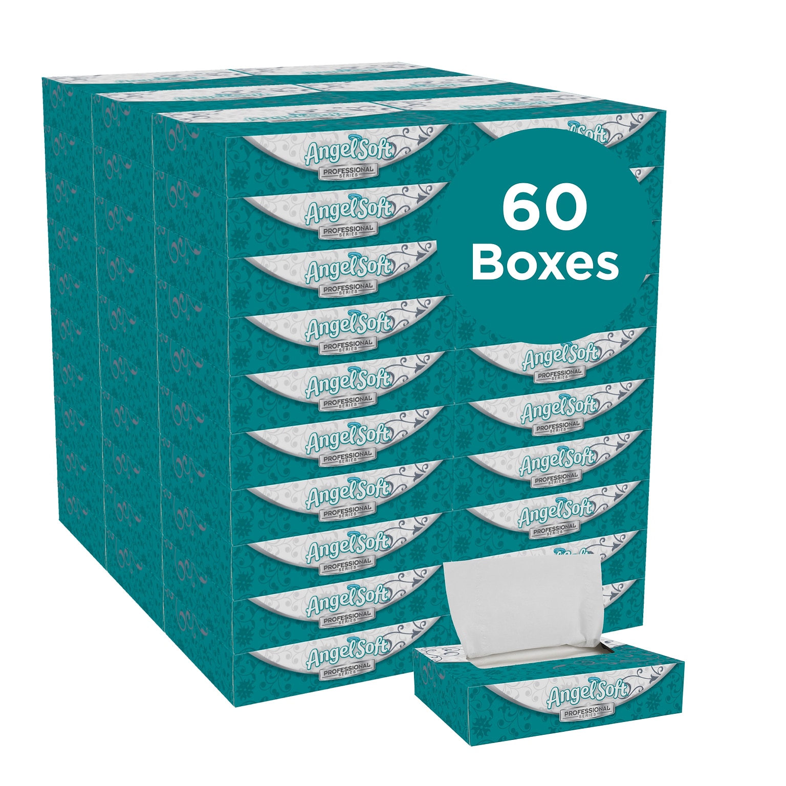 Angel Soft Professional Series Standard Facial Tissue, 2-Ply, 50 Sheets/Box, 60/Carton (48550)
