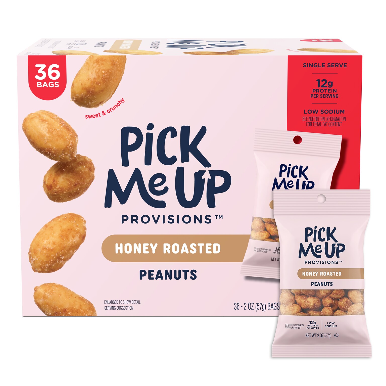 Pick Me Up Provisions™ Honey Roasted Peanuts, 2 oz., 36 Bags/Box? (PM63391)