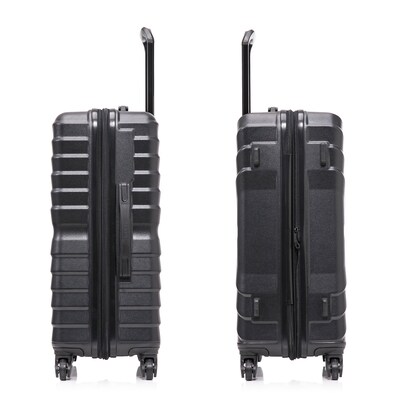 InUSA Aurum 4-Piece Hardside Spinner Luggage Set, TSA Checkpoint Friendly, Black (IUAURSMLXL-BLK)