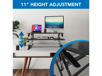 Mount-It! 38"W Manual Rectangular Adjustable Standing Desk Converter, Black (MI-15009)