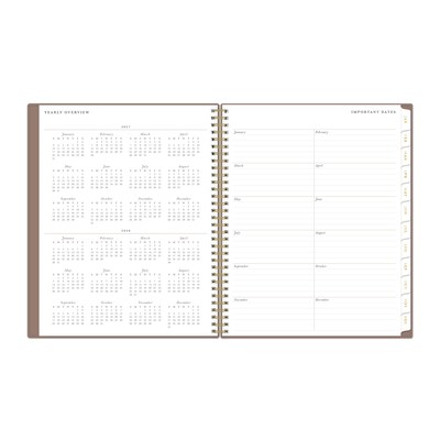 2027 Blue Sky Blue Sky Life Note-It 8.5" x 11" Calendar Year Weekly & Monthly Planner, Plastic Cover, Solid Latte (157431-27)