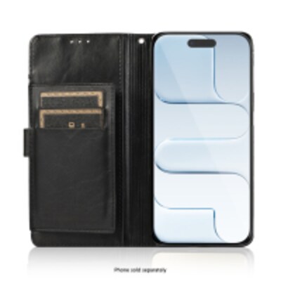 SaharaCase Indy Wallet Case for iPhone Air, Shock Absorbing, Scorpion Black (CP00938)