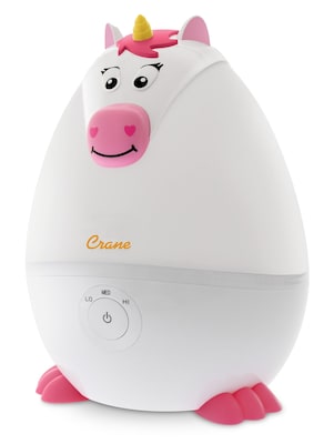 Crane Mini Unicorn Ultrasonic Cool Mist Tabletop Humidifier, 0.5-Gallon, White (EE-8257)