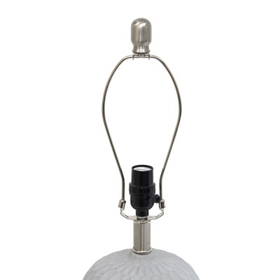 Lalia Home Concrete Thumbprint Table Lamp with Fabric Shade, White (LHT-5007-WH)