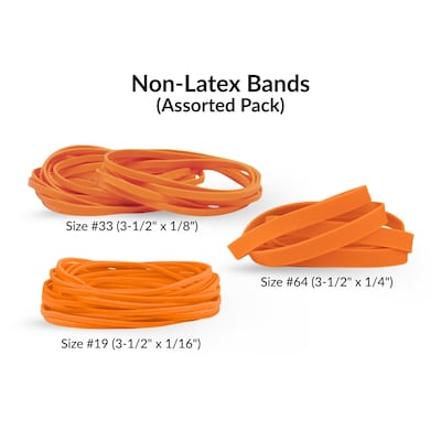 Alliance Non-Latex Multi-Purpose #33 Rubber Bands, 3-1/2" x 1/8", Orange, 180/Pack (37338)