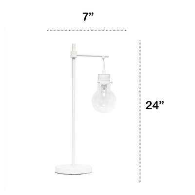 Lalia Home White Matte Light Beacon Table Lamp with Clear Glass Shade (LHT-5027-WH)