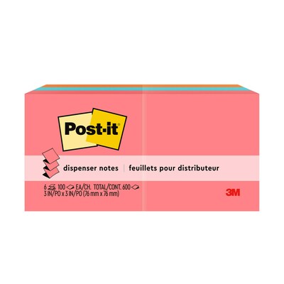 Post-it Pop-up Notes, 3" x 3", Poptimistic Collection, 100 Sheet/Pad, 6 Pads/Pack (R330-AN)