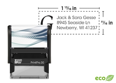 Custom 2000 Plus® PrintPro™ 30 Self-Inking Stamp, 11/16 x 1-13/16