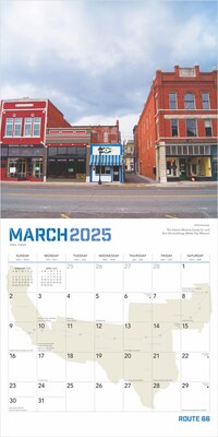 2025 BrownTrout Route 66 12" x 24" Monthly Square Wall Calendar, (9781975475642)