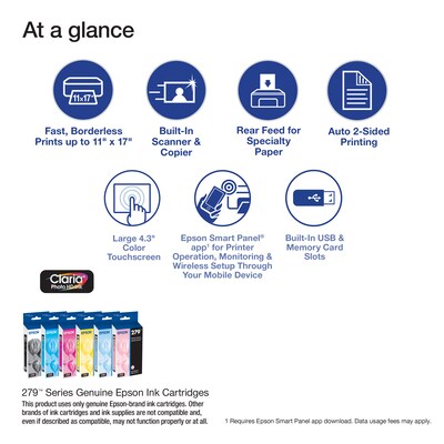 Epson Expression Photo XP-980 Wireless Color All-in-One Wide-Format Printer, Best for Home (C11CL95201)