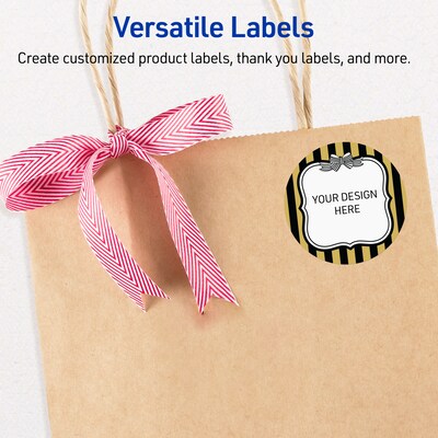 Avery Round Laser/Inkjet Multipurpose Labels, 2", White, 120/Pack (19479370952)