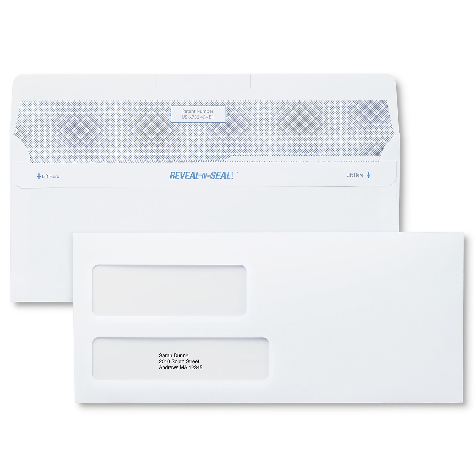 Staples Reveal-N-Seal Security Tinted #9 Business Envelopes, 3 7/8 x 8 7/8, White, 500/Box (SPL1775861)
