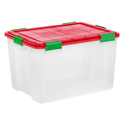 Iris 74 Quart Storage Container with Lid, Plastic, Clear, 2/Pack (588783)