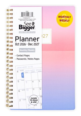2026-2027 Overland Travelware 0.75 x 5.75 Calendar Year Weekly & Monthly Standard Planner, Paperboard Cover (90687)