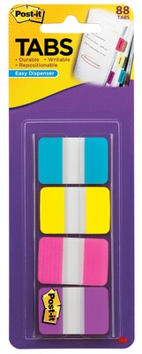 Post-it Tabs, 1" Wide, Solid, Assorted Colors, 88 Tabs/Pack (686-AYPV1IN)