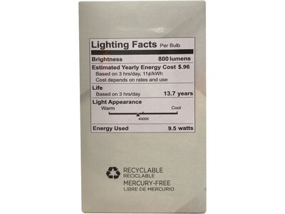 Viribright 9-Watt Warm White LED General-Purpose Bulb, Dozen (640335-12ES)