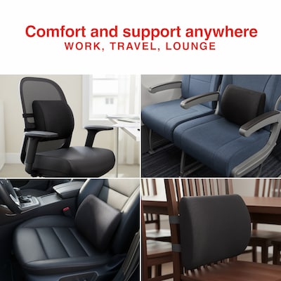 Staples Ergonomic Memory Foam Back Cushion, Black (ST63335)