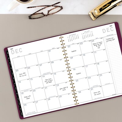 2027 AT-A-GLANCE Contemporary 8.25" x 11" Weekly & Monthly Planner, Faux Leather Cover, Purple (70-940X-14-27)