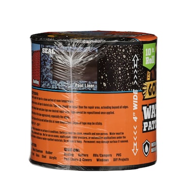 Gorilla Waterproof Patch & Seal Tape, 4" x 10 ft., Black (4512502)