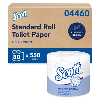 Scott Professional Recycled Toilet Paper, 2-ply, White, 550 Sheets/Roll, 80 Rolls/Carton (04460)