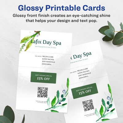 Avery Integrated Cards, 5.5 x 8.5, Glossy White, 50/Pack (95279)