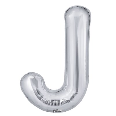 Party City (Air-Filled) 16 J Foil Balloon, Silver, 2/Pack (AM60050274-18)