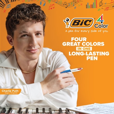 BIC 4-Color Retractable Ballpoint Pen, Medium Point, 1.0mm, Multicolor, Dozen (MM11-AST)