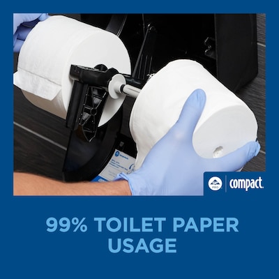 Georgia-Pacific Compact 2-Roll Coreless Toilet Paper Dispenser, Black (56790A)