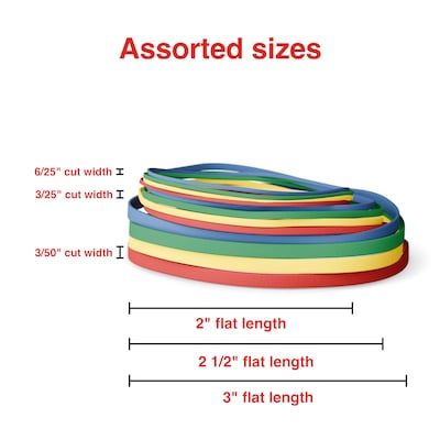 Staples Multi-Purpose Assorted Rubber Bands, Assorted Colors, 200/Pack (ST28614/28614)