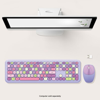 SaharaCase Wireless Keyboard and Mouse Combo, Lavender Mint Fusion (KB5)