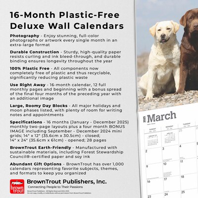 2025 BrownTrout For the Love of Labrador Retrievers 14" x 24" Monthly Deluxe Wall Calendar, (9781975473068)