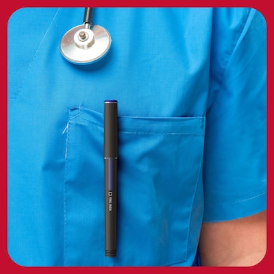 TRU RED™ Rollerball Pens, Needle Tip, Blue, Dozen/Pack (TR57325)
