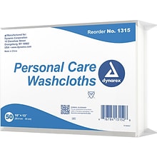 Dynarex Personal Cleansing Washcloth, 10 x 13, 50/Box, 3 Boxes/Pack (1315)