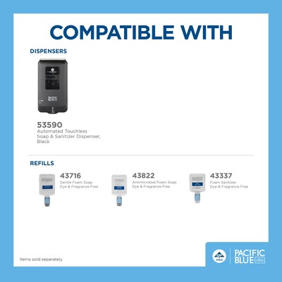 Pacific Blue Foaming Hand Sanitizer Dispenser Refill, 3/Carton (43337)