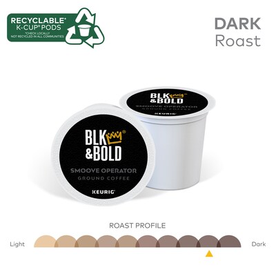BLK & Bold Smoove Operator Coffee Keurig® K-Cup® Pods, Dark Roast, 80/Carton (OKB90056CT)