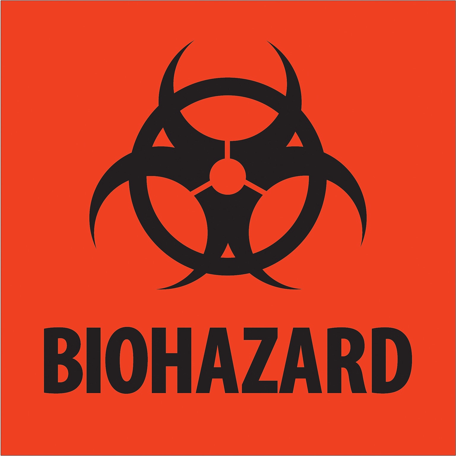 Tape Logic Biohazard Labels, 2 x 2, Fluorescent Red, 500/Roll (DL1305)