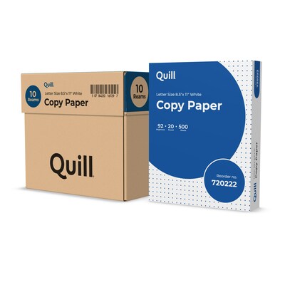 Quill Brand® 8.5" x 11" Multipurpose Copy Paper, 20 lbs., 92 Brightness, 40 Cartons/Pallet, 21 pallets/Truckload