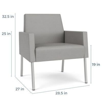 Lesro Mystic Lounge Vinyl Guest Chair, Patriot Plus Blue Ridge/Adler Gray Flannel (ML1101.SBK-02PPBR.03PPBR.04ADGF)