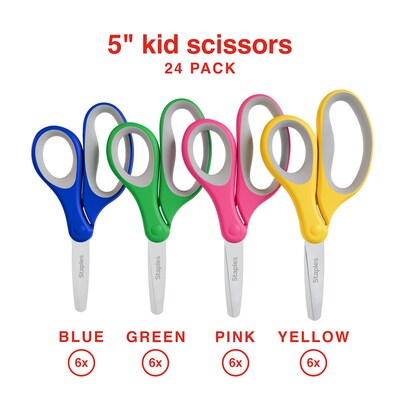 Staples 5-Inch Blunt Tip Scissors, Straight Handle, Right & Left Handed – Office & Classroom Scissors