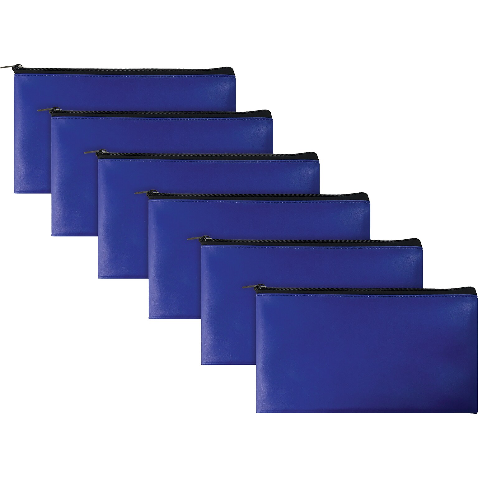 Better Office Security Bank Deposit Bag, 1-Compartment, Blue, 6/Pack (24006-6PK)