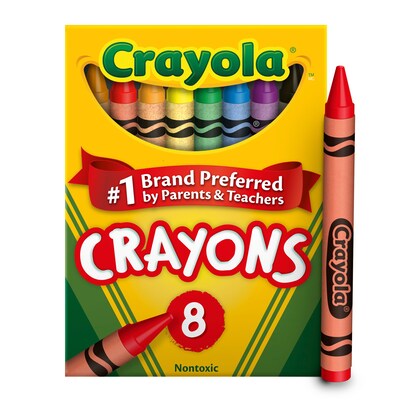 Crayola Crayons, Assorted Colors, 8/Box (52-3008)